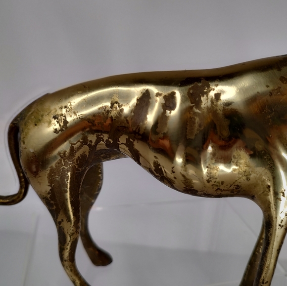 Vintage MCM Brass Greyhound Whippet Dog Figure - Picture 5 of 11